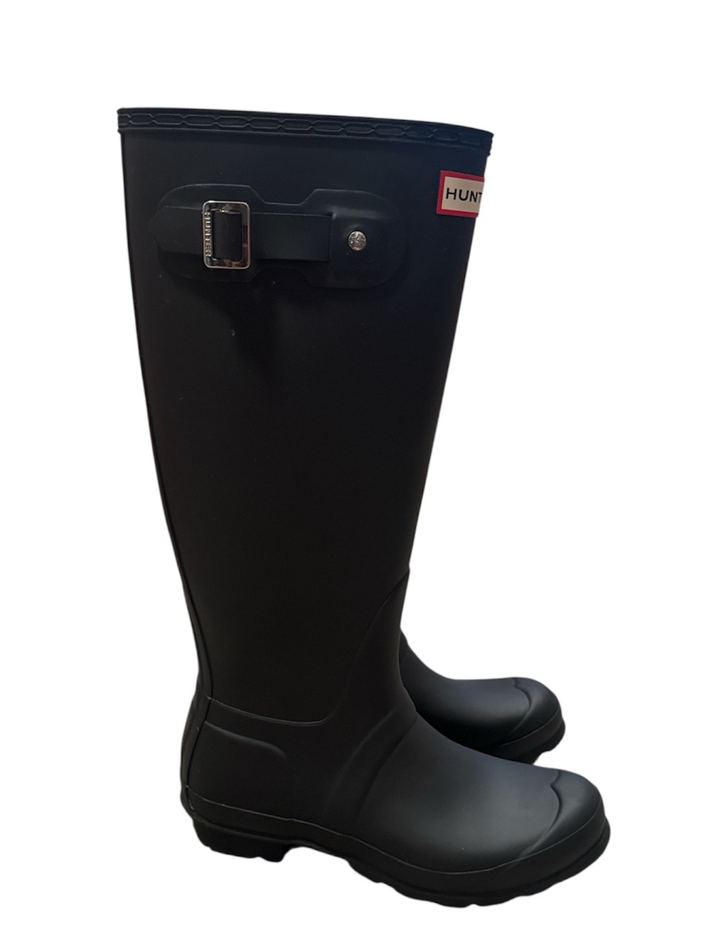 Black tall hunter rain boots - size 7 - Picture 3 of 7